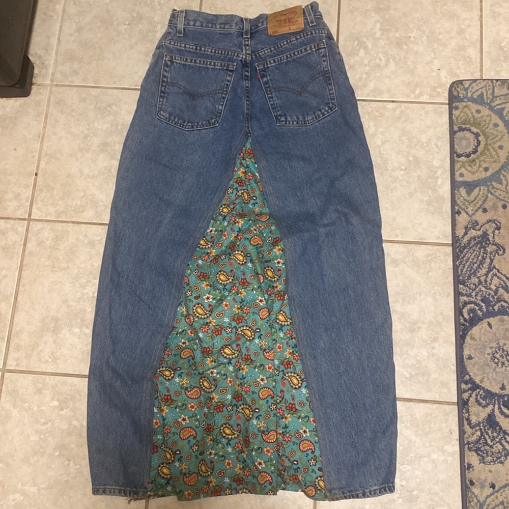 Reworked Levi’s maxi skirt unique